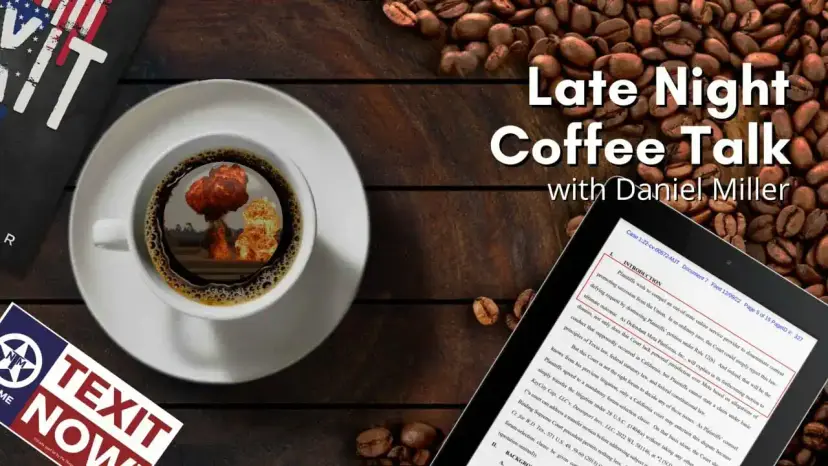 Late Night Coffee Talk with Daniel Miller: an explosion in a cup, a court filing on a tablet