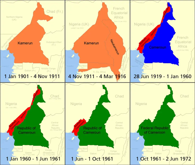 Cameroon Boundary Changes Through 1972
