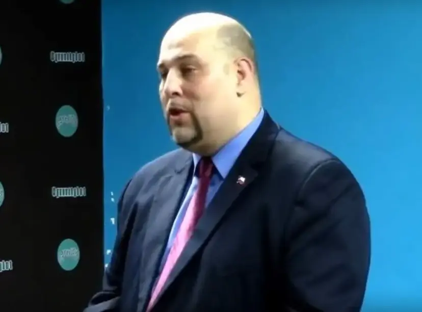 Daniel Miller, president of the Texas Nationalist Movement, speaking during a studio interview.
