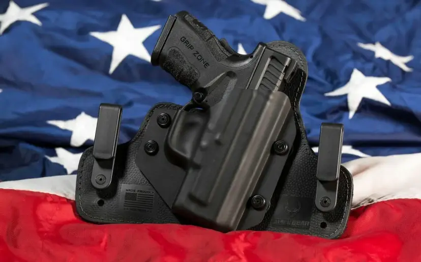 Gun on flag