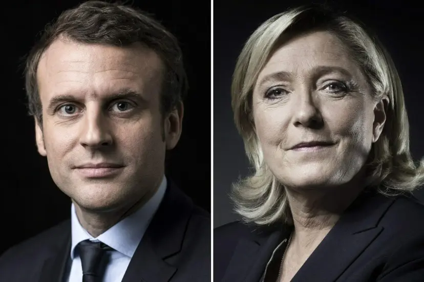 French presidential election candidates Emmanuel Macron and Marine Le Pen.