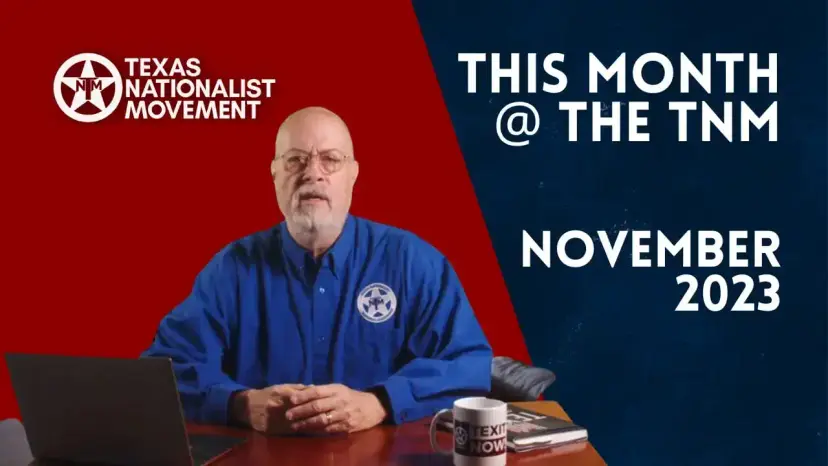 A man in a blue TNM shirt seated at a desk with a laptop, titled 'This Month @ the TNM.'