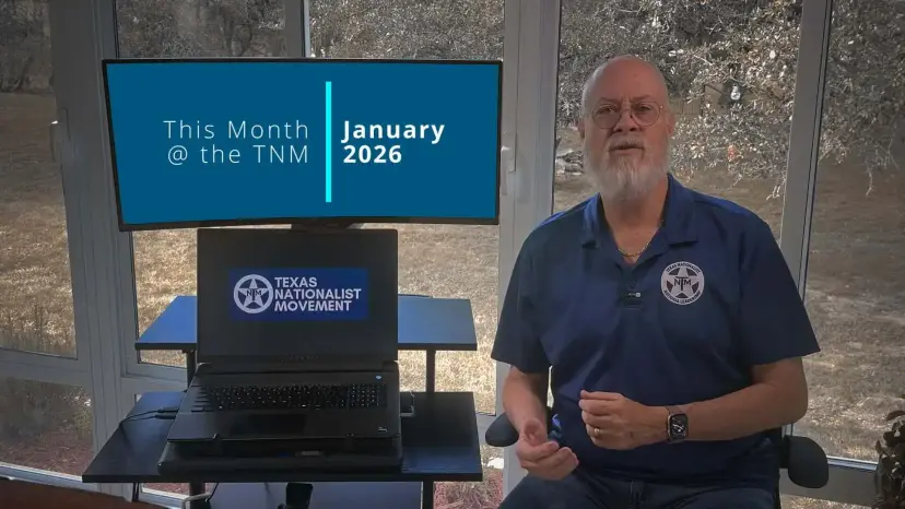 A bearded man in a TNM polo seated beside a screen reading 'This Month @ the TNM, January 2026.'
