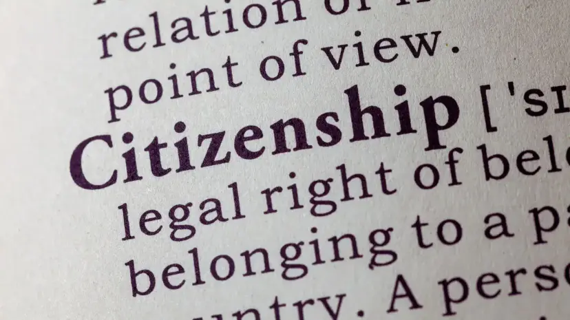 A dictionary entry for the word citizenship