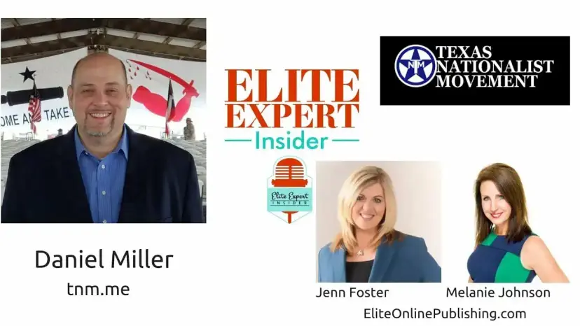 Promotional graphic showing Daniel Miller with Elite Expert Insider hosts Jenn Foster and Melanie Johnson and the TNM logo.
