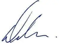 Handwritten signature of Daniel Miller in blue ink on a white background.