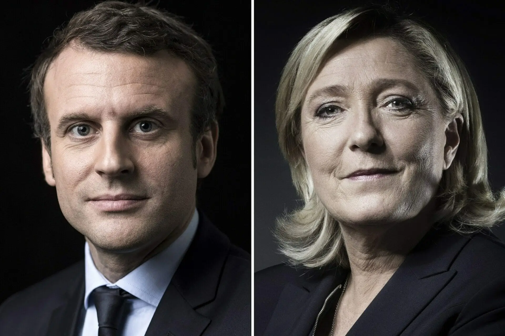 French presidential election candidates Emmanuel Macron and Marine Le Pen.