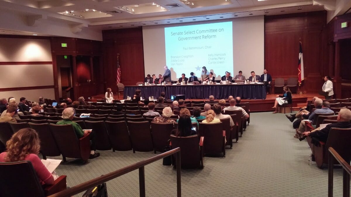 7/22/17 Texas Select Committee on Government Reform meeting.