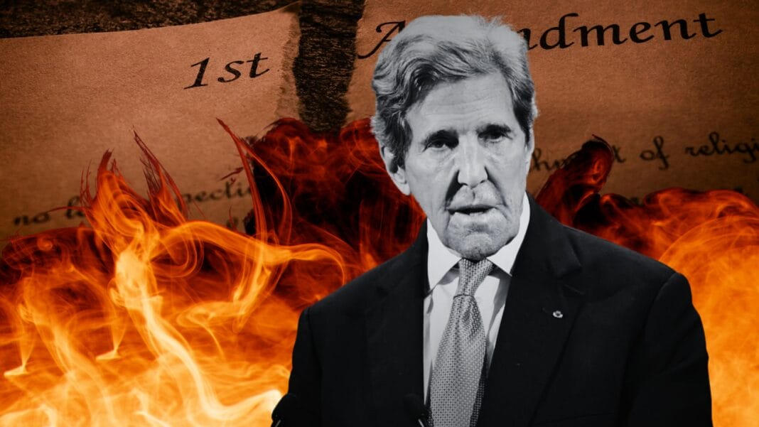 John Kerry suggested changing the First Amendment if Democrats win to combat disinformation, calling it a barrier to addressing misinformation. He emphasized the need for truth arbitration in democracies without a centralized facts authority.