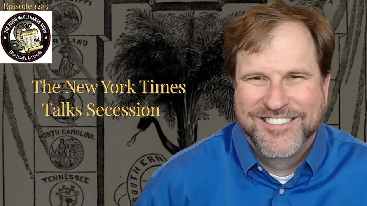 Historian Brion McClanahan smiling in a blue shirt on an episode thumbnail for The Brion McClanahan Show.